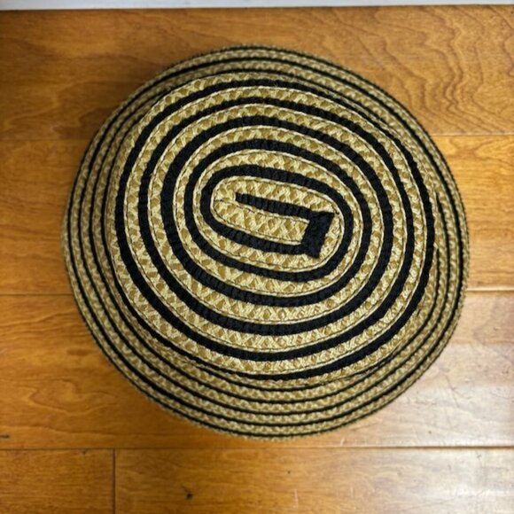 Eric Javits Squishee Womens Bucket Hat Beige Black Stripe UPF 50+ Beach Bohemian - Picture 4 of 13